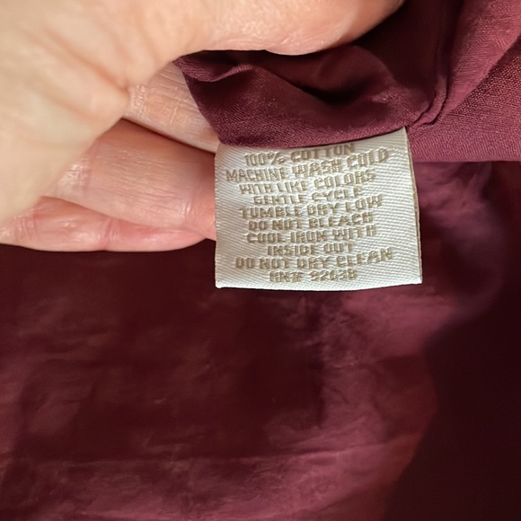 FOSSIL Burgundy / Plum Flower Print Skirt Size 10 - Picture 7 of 7